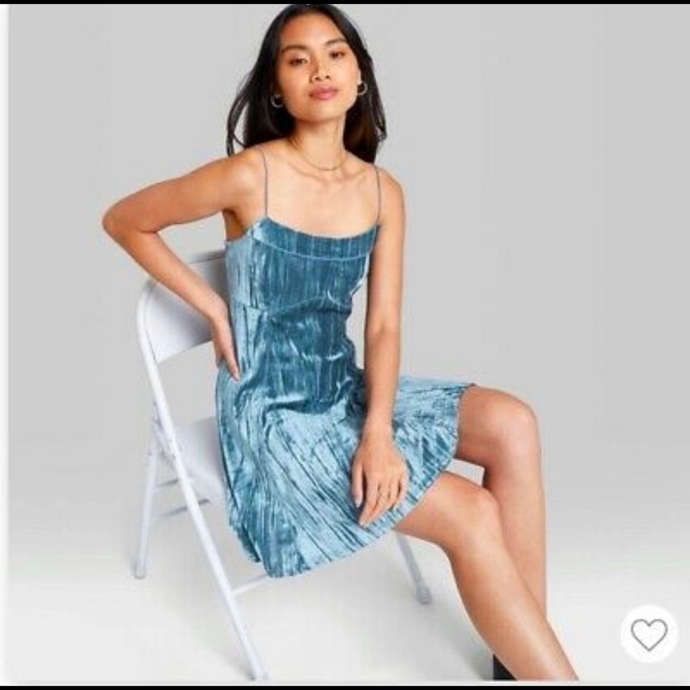 Target Wild Fable Velour Dress. Size XS. Color blue. Mini dress